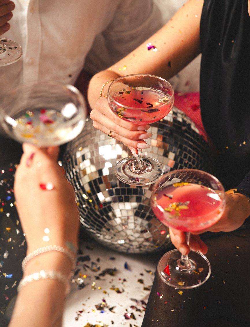 Disco Ball and Drinks in OPUS Guest Room